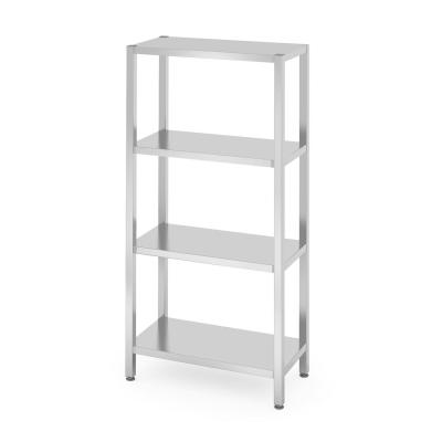 Skladový regál se 4 plnými policemi – přišroubovaný, HENDI, Kitchen Line, 800x400x(H)1800mm | 812518